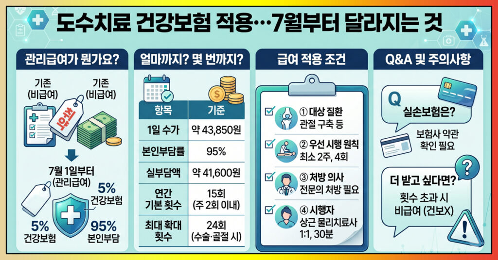 도수치료 건강보험 관리급여 전환 안내 이미지