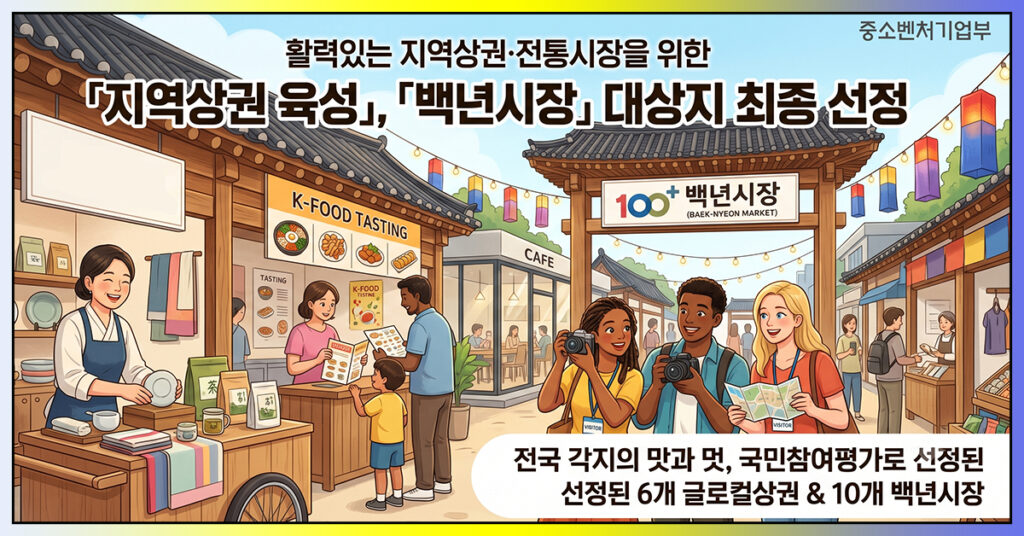 2026 지역상권 육성사업 글로컬상권 백년시장 선정 결과 안내