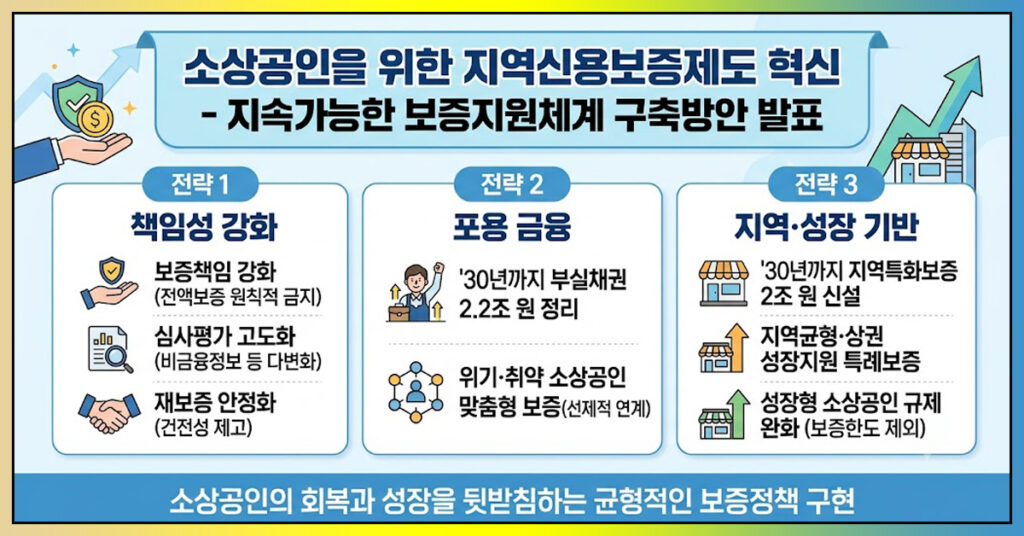 소상공인 지역신용보증제도 개편 핵심 내용 안내 이미지