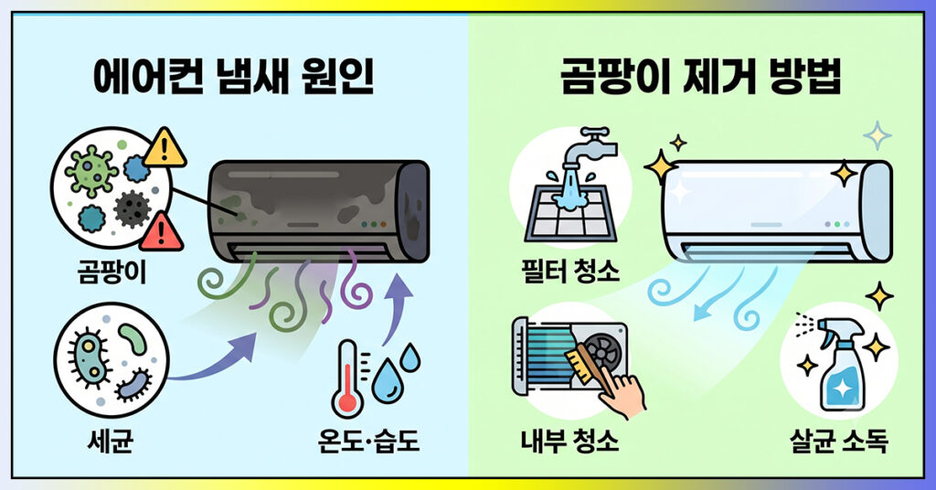 텍스트에어컨 곰팡이 제거방법 안내